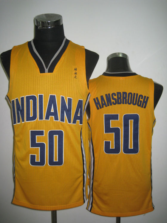 NBA Indiana Pacers 50 Tyler Hansbrough Yellow Authentic Jersey